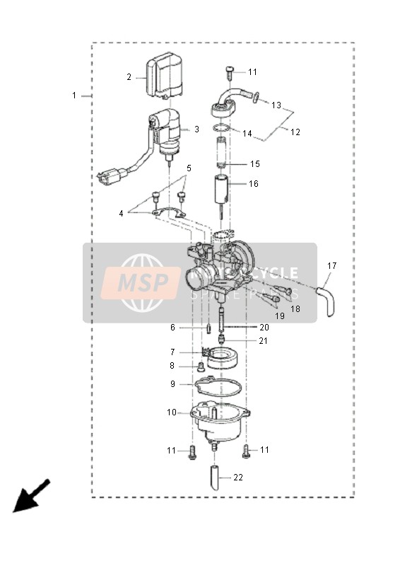 Yamaha YQ50R AEROX 2008 Carburettor for a 2008 Yamaha YQ50R AEROX